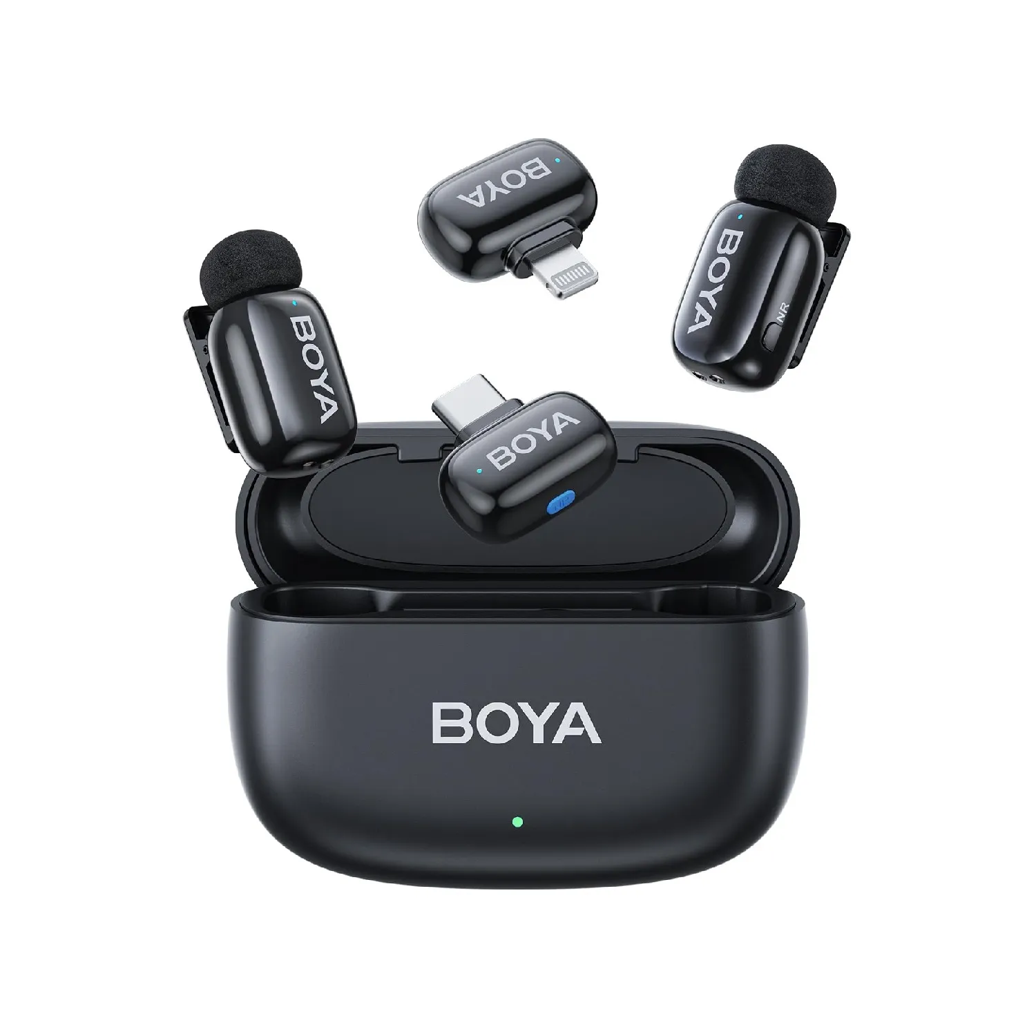 Boya mini 12 kit for ios +type c+charge case Black