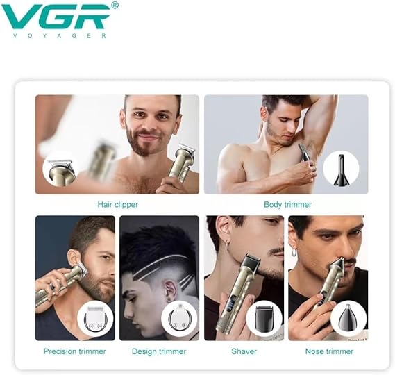 ماكينة في جي ار V 109 مقاومة للماء بتصنيف IPX6 مجموعة حلاقة احترافية 6 1 لتشذيب الشعر واللحية وتشذيب الانف