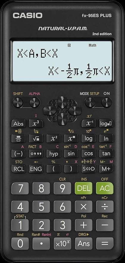 الة حاسبة رقمية FX-95ESPLUS-2WDTV من كاسيو - اسود