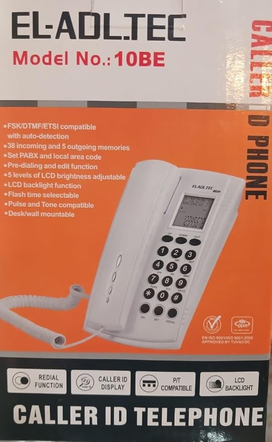 EL-ADL Tec 10BE Corded Landline Phone - Black