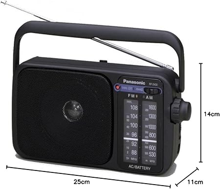 راديو رقمي محمول عالي الجودة من باناسونيك RF-2400D - اسود