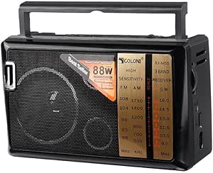 راديو جولون RX-M50 محمول قابل لاعادة الشحن USB/TF MP3 مكبر صوت وسائط متعددة مع 3 نطاقات FM/AW/SW