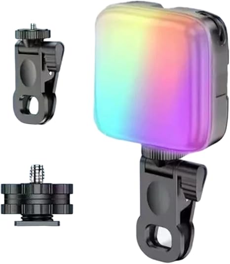 مصباح LED U80 برو RGB للموبايل من بلوكاما - تصوير فيديو - صغير للهواتف المحمولة + 12 لون اضاءة مختلفة للتصوير الفوتوغرافي الاحترافي - اسود