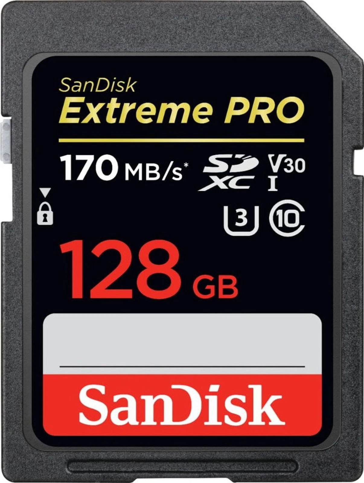 SanDisk Extreme PRO SDXC UHS-I بسعة 128 جيجابايت وسرعة 200 ميجابايت/ثانية