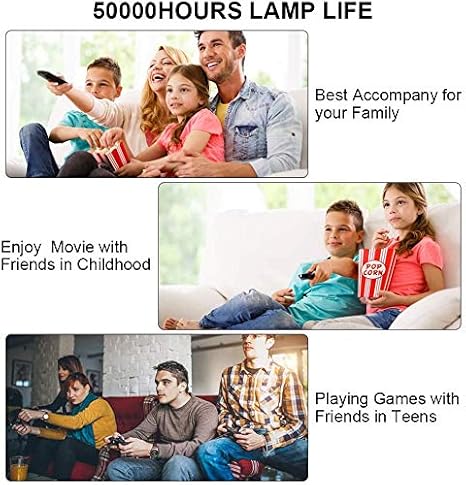 جهاز عرض ليد صغير محمول للسينما المنزلية بدقة 1080 بكسل، جهاز عرض أفلام داخلي وخارجي مع مدخل HDMI لأجهزة اللاب توب والكمبيوتر والموبايل الذكي