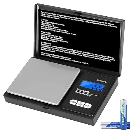 مقياس دقيق 700 جرام بدقة 0.01 جرام، ميزان مجوهرات محمول، ميزان دقيق 0.01 جرام، جيب رقمي احترافي، مع شاشة LCD و7 وحدات