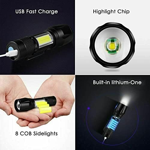 مصباح يدوي LED سي او بي قابل لإعادة الشحن مع بطارية مدمجة وكأبل USB من ووروز (قطعة واحدة)