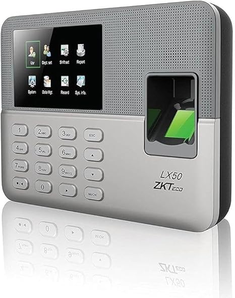جهاز بصمة حضور وانصراف ZK.Teco LX50 بشاشة ملونة 2.8 بوصة، يدعم البصمة والرقم السري، سعة 500 مستخدم و50,000 سجل، نقل بيانات عبر USB، مثالي للشركات والمكاتب