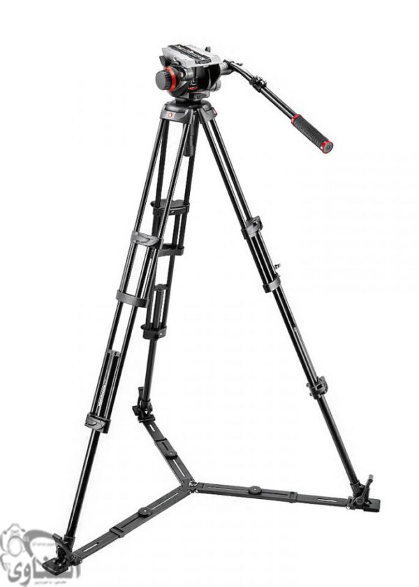 Manfrotto 504HD,546GBK Video alu twin leg tripod-0